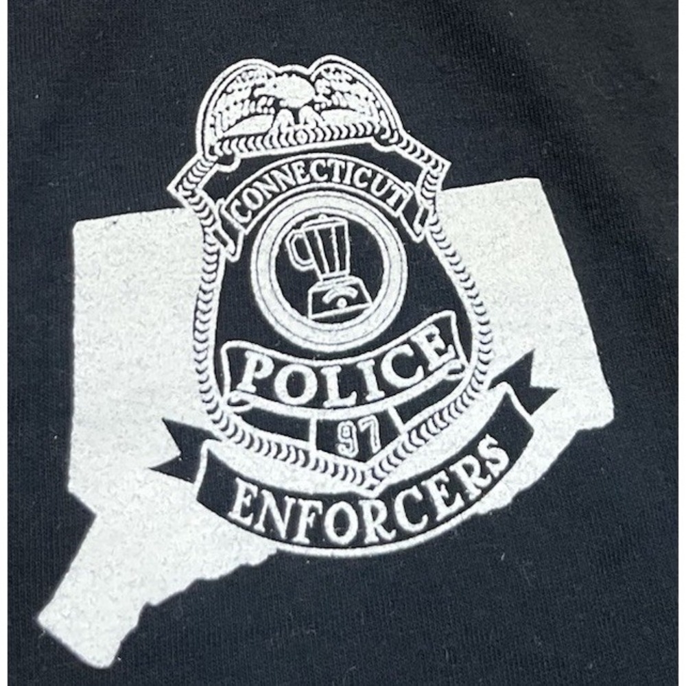 Vintage 1997 Bad To The Bone Connecticut Police Enforcers Skull Graphic Tee‎ XL - Picture 4 of 7